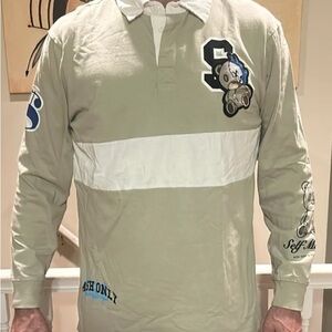 Rue21 Beige and White Long Sleeve Shirt